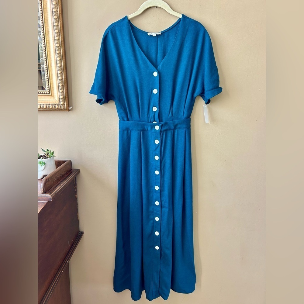 Vetta Capsule Blue Two Piece Midi Dress Convertible Skirt Set Size 0 XS NWT - Picture 4 of 16